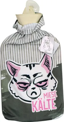 Produktbild von Wärmflasche "Miesekatze" 2 Liter - Witzige Bettflasche Miese Kälte - Lustige Wärmflasche Geschenk