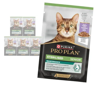 Zdjęcie produktu dla Purina Pro Plan Senior 7+ Sterilised Maintenance 6x85g Mokra Karma Dla Kota z Indykiem w Sosie