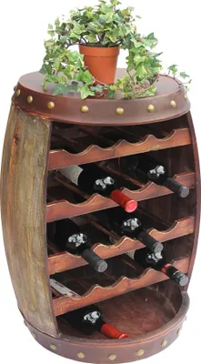 Produktbild von Weinregal Weinfass Fass aus Holz H-70 cm Nr.1546 Flaschenständer Regal Antikbrau
