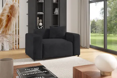 Produktbild von Sessel Designersessel MEGAN in Stoff Poso Anthrazit