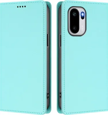 Produktbild von Handyhülle für OnePlus Ace 6, Kunstleder Klapphülle Stoßfeste Magnetische Hülle mit Ständer Türkis