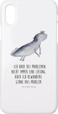 Produktbild von Mr. & Mrs. Panda Iphone 10 Handyhülle Axolotl Schwimmen - Weiß - Geschenk, Hülle, Lurch, glücklich, Handy, Cover, Schwanzlurch, X, Optimistisch, Axolot