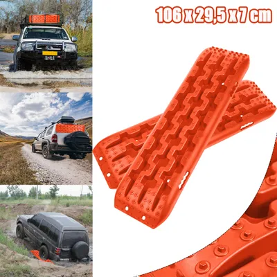 Obrázek produktu pro XINZI 2 kusy Recovery Board Offroad Tracks trakční pomůcka trakční rohož startovací pomůcka žebřík na pneumatiky pro terénní vozidla obytné dodávky osobní automobily nákladní automobily (oranžová)