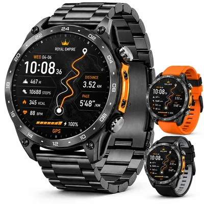 Immagine prodotto di Royal Empire HD Pro GPS Smartwatch Uomo - AMOLED 1,43" con GPS Integrato e Chiamate - 100+ Modalità Sport, Bussola e Torcia - Cardiofrequenzimetro, Immagine generata dall'IA