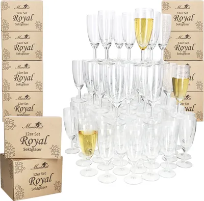 Produktbild von sada 120 sklenic na šampaňské Royal 140ml sklenice na šampaňské čirá flétna na šampaňské Prosecco Party
