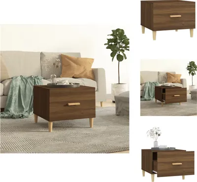 Immagine prodotto di vidaXL Tavolino da caffè in rovere marrone 50x50x40 cm materiale a base di legno - Tavolini da caffè