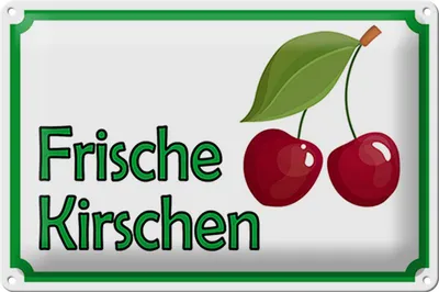 Produktbild von Blechschild Hinweis 30x20cm frische Kirschen Hofladen