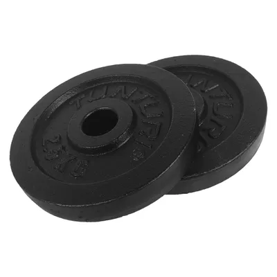 Produktbild von Tunturi Gewichte für Hanteln 2 x 2,5 kg, Hantelgewichte für 30 mm, Gusseisen
