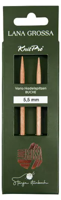 Produktbild von Lana Grossa - Nadelspitzen Vario Holz Buche lang 5,5mm