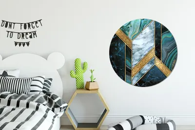 Produktbild von MuchoWow® - Wand-Kreis - Wohnzimmer - Bild - Runde - Wanddeko - Dibond - Kunstdrucke
