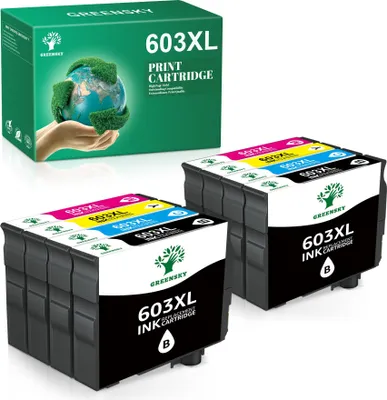Produktbild von 8er Greensky 603XL Druckerpatronen Ersatz für Epson 603 XL Multipack Kompatibel für Epson Workforce WF-2830 WF-2810 WF-2835 WF-2850 Expression Home XP-3100 XP-4100 XP-2100 XP-2105 XP-3105 XP-4105