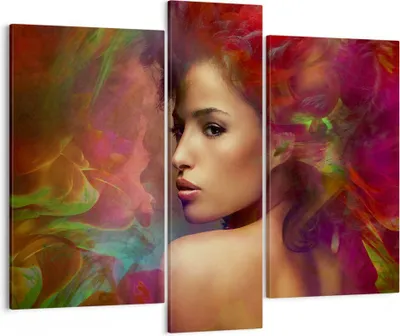Produktbild von Bild auf Leinwand - Leinwandbild - frau gesicht - 95x80cm - Wand Bild - Wanddeko - Wandbilder - Leinwanddruck - Bilder - Kunstdruck - Wanddekoration - Leinwand bilder - Wandkunst - CB95x80-3735