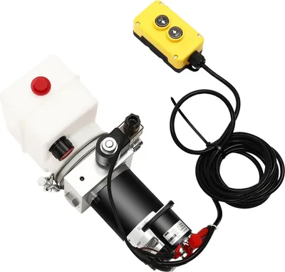 Obrázek produktu pro Hydraulický agregát – elektrické hydraulické čerpadlo 12 V – nádrž 1,5 l – motor 800 W – pro sklápěcí přívěsy a zvedáky automobilů – černý