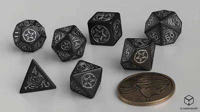 Produktbild von Q-workshop The Witcher Dice Set. Yennefer, Universal, Erwachsener, Unisex, Kunststoff, Schwarz, Silber, Polen