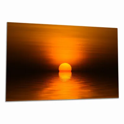 Produktbild von Wallario Herdabdeckplatte aus Glas, Größe 80 x 52 cm 1-teilig, Motiv Sonnenuntergang über dem Wasser II