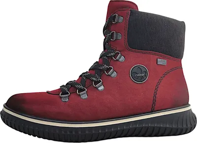 Obrázok produktu pre Dámska šnurovacia členková obuv Rieker 26810-36, 26810-37, 26810-38, 26810-39, 26810-40, 26810-41, 26810-42, 26810-43 RIE-74247 bordó/čierna 37