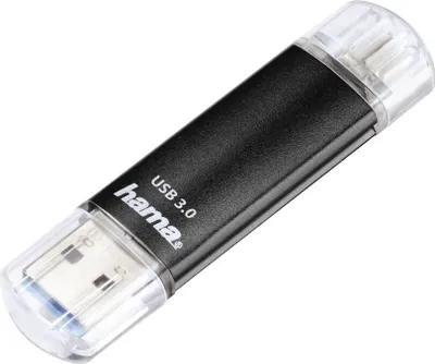 Produktbild von hama USB 3.0 OTG Speicherstick FlashPen "Laeta Twin" 64 GB schwarz