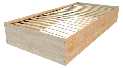 Productafbeelding van Bedden, 90x190 cm - 1 persoonsbed van massief hout - Natuurlijke lak