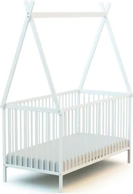 Immagine prodotto di WEBABY - Lettino bambini con teepee legno - Bianco - 70 x 140 - 149 x 77 x 187 cm
