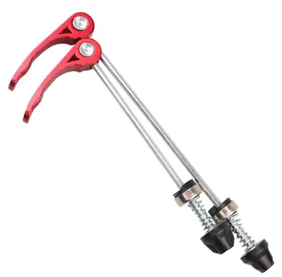 Produktbild von Schnellspanner-Set für Fahrradnabe, Vorder- und Hinterrad, geeignet für Rennräder und Mountainbikes (Rot)