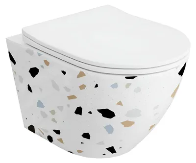 Produktbild von LAVITA Wand-WC Sofi Slim Stone 365x490x395 mm Weiß glänzend