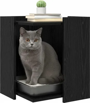 Immagine prodotto di vidaXL Recinzione per lettiera per gatti in rovere nero 42 x 42 x 51 cm