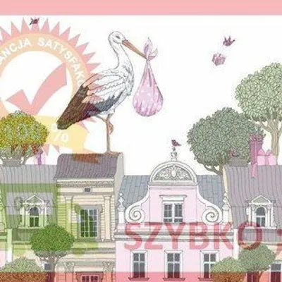 Image de Porte-monnaie carré Swarovski CL2408 « La naissance de la cigogne » - Clear Creations