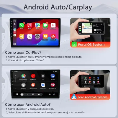 Image de Autoradio sans fil avec CarPlay et Android Auto - Écran de 9 pouces - 4 Go de RAM, 128 Go de stockage