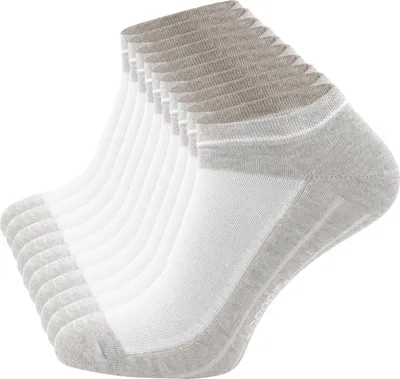 Produktbild von Cotton Prime® 10 Paar Damen Sneaker Socken Sportsocken mit Rippsohle 35-38 Mix (grau/weiss)