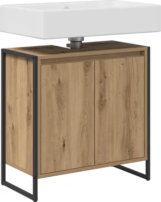 Produktbild von Eleganter Möbel Badezimmerschrank mit Tür Kunsthandwerk Eiche 60 x 30 x 60cm - CJG607375 - Spiegelschränke