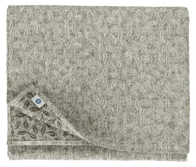 Jacquard Tischdecke Isla 100% Leinen 140x200 cm Weiß Schwarz