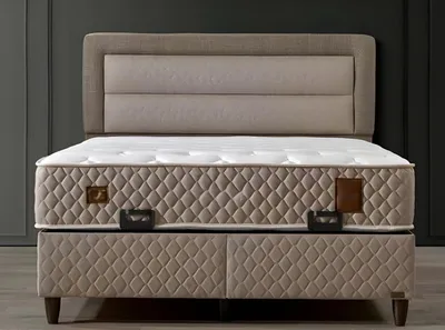 Produktbild von Beige Textilmatratze für Schlafzimmer elegant und komfortabel