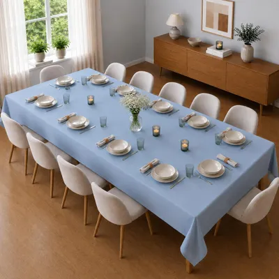 Immagine prodotto di Tovaglia 150 x 300 cm per tavolo da cucina e da pranzo in blu-grigio