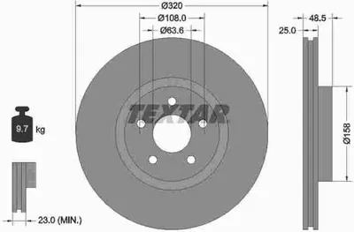 Produktbild von TEXTAR Bremsscheibe Artikel: 92149105