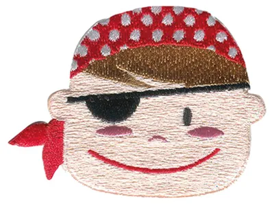 Produktbild von Pirat mit Augenklappe - Aufnäher, Bügelbild, Aufbügler, Applikationen, Patches, Flicken, Zum Aufbügeln, Größe: 5,5 x 4,2 cm