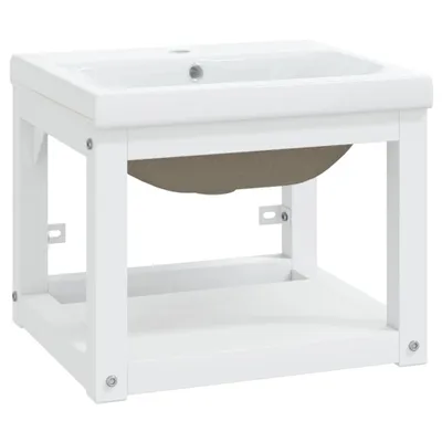 Immagine prodotto di Telaio per Lavabo da Bagno con Lavabo Integrato Bianco in Ferro