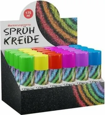 Immagine prodotto di Set da 6 bombolette di gesso spray in 6 colori diversi da 100 ml ciascuna, gesso, spray per marcatura, spray al gesso, vernice spray al gesso