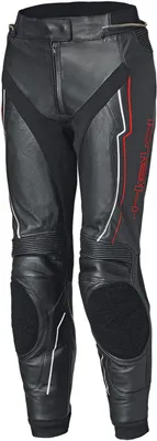 Image de Pantalon de moto en cuir pour femme Held Debbie 3 Base, noir/rouge fluo, taille 36