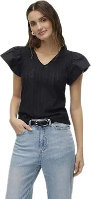 Obrázek produktu pro Vero Moda Naja Halenka s krátkým rukávem černá S Dámská černá S