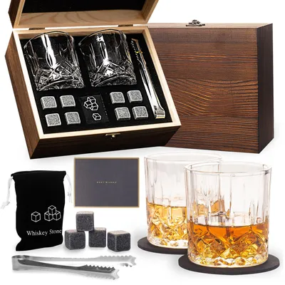 Productafbeelding van Whiskyglazen Cadeauset voor Mannen - Perfect voor Verjaardagen en Feestdagen