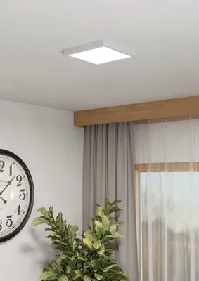 Productafbeelding van Eglo LED Smart Deckenleuchte Fueva 6.z Weiß 22x22cm IP44 10,5W 1600lm RGBTW 2700K-6500K Dimmbar App Google Alexa Bluetooth ZigBee Matter