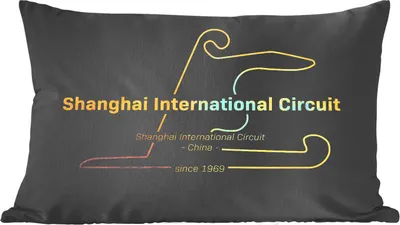 Produktbild von MuchoWow® Zierkissen Sofakissen Wohnzimmer Dekokissen 50x30 cm Formel 1 - Shanghai - Rennstrecke - Wohnzimmerdekoration - Polster mit Photo
