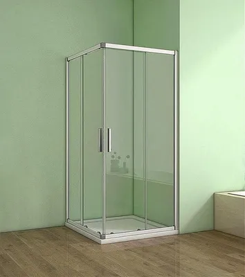 Produktbild von Duschkabine 90x90cm Duschabtrennung Eckeinstieg Duschtür Dusche mit 5mm ESG Sicherheitsklarglas H185cm