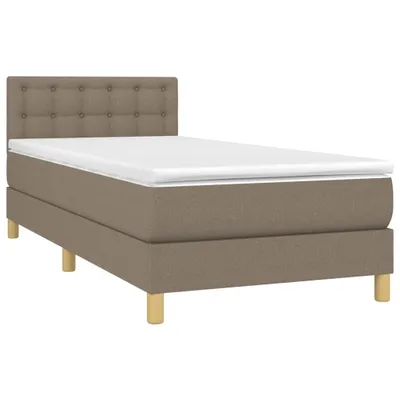 Produktbild von vidaXL Boxspringbett mit Matratze Taupe 90x200 cm Stoff