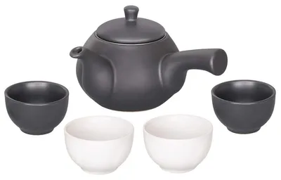 Keramik-Teeservice: Teekanne 500 ml + 4 Tassen 70 ml