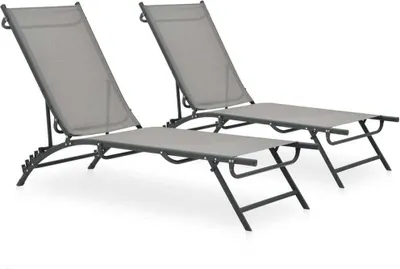 Image de Chaises longues lot de 2 Textilène et acier