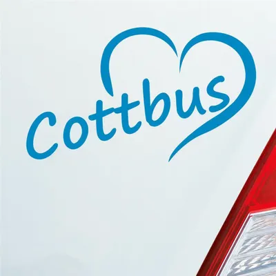 Produktbild von Auto Aufkleber Cottbus Herz Stadt City Liebe Love Heimat 12x8 cm Hellblau Sticker Heckscheibenaufkleber