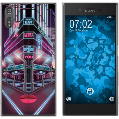 Produktbild von PhoneNatic Case kompatibel mit Sony Xperia XZs Silikon-Hülle Retro Wave Cyberpunk.02 M5