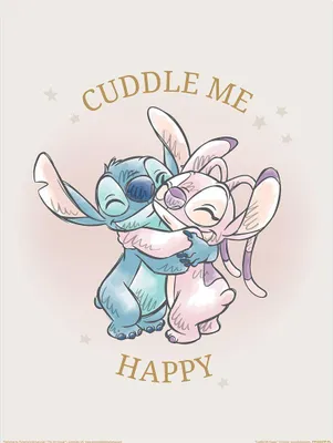 Produktbild von Lilo & Stitch - bedruckt "Cuddle Me" PM9702 (40 cm x 30 cm) (Grau/Blau/Pink)