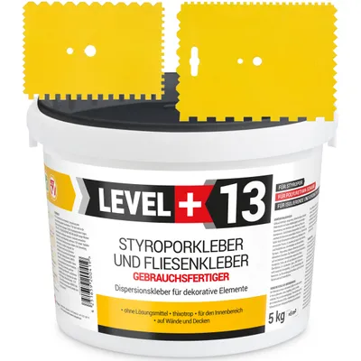 Produktbild von SET Styroporkleber 5kg Dispersionkleber Polymerbasis + 2St. Zahnspachtel RM13